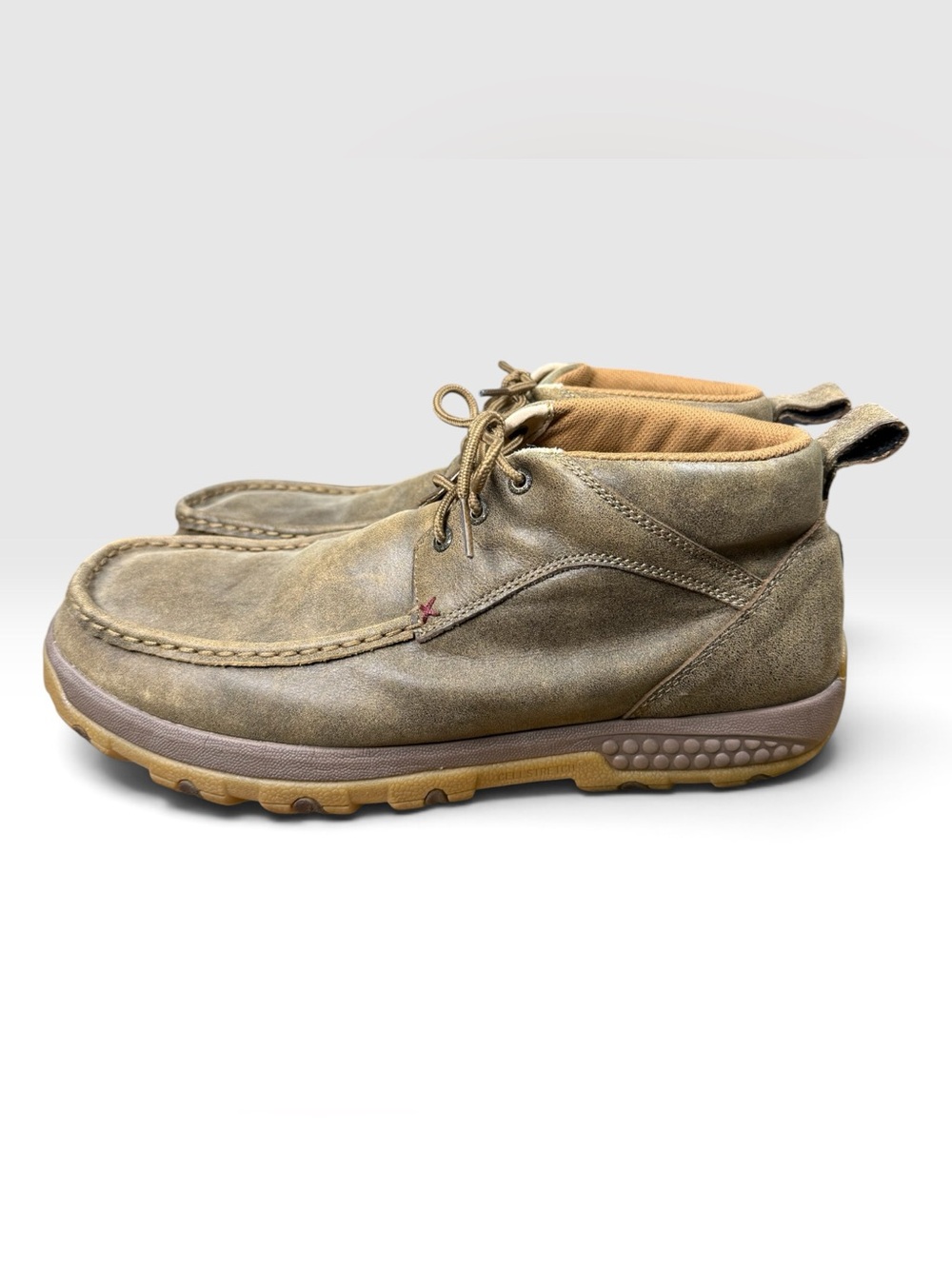 Twisted X MXC0001 Mens 12M Bomber Leather Chukka Driving Moc CellStretch Shoes